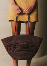 Panier Maia - Raphia Choco Ajouré - Standard - image 3