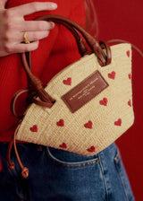 Panier Justine - Raphia Broderie Coeur - Mini - image 5