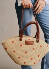Panier Justine - Raphia Broderie Coeur - Standard - image 4