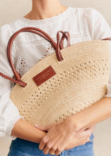 Panier Justine - Raphia Naturel Ajouré - Standard - image 3